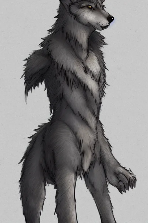 Image similar to a wolf fursona, trending on artstation, by kawacy, furry art, digital art