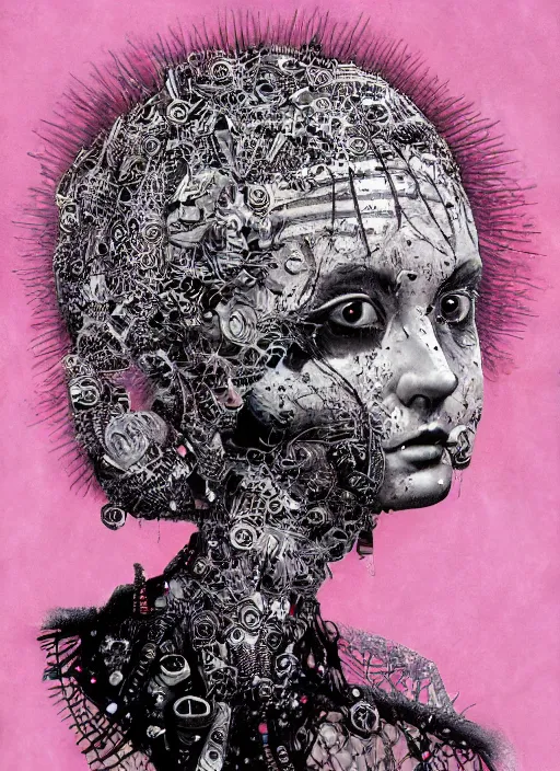 Image similar to Diselpunk goddess painting by Dan Hillier, trending on artstation, artstationHD, artstationHQ, 4k, 8k