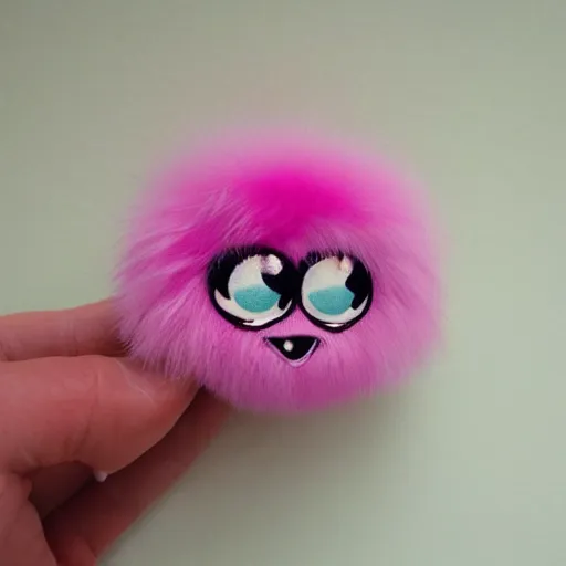 Image similar to cute pink fluffball monster, high detail