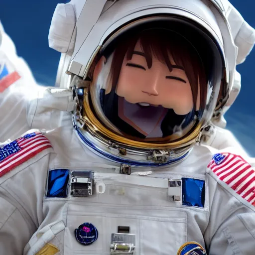 Prompt: close up of astronaut, anime style