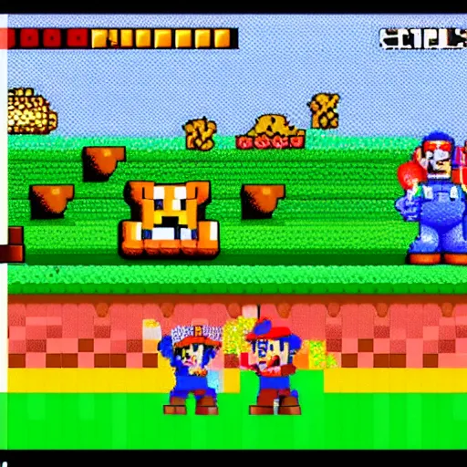 Image similar to screenshot from snes game mario Pixel Art