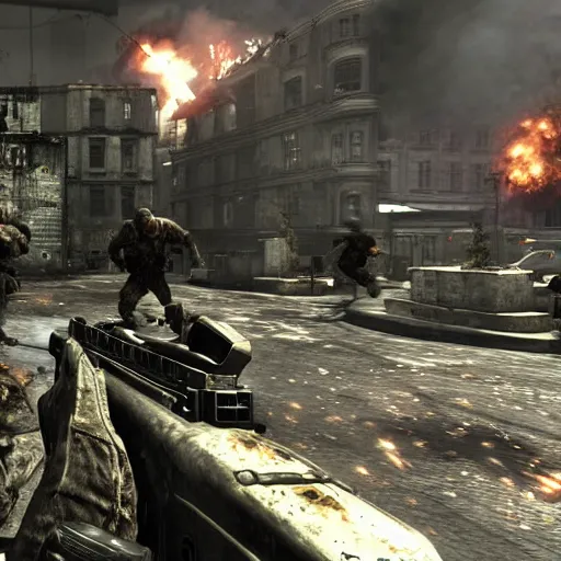 Image similar to call of duty world at war, zombies map set in New York,