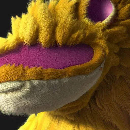 Prompt: colorful fluffy dragon face high detailed fur 3 d render 4 k