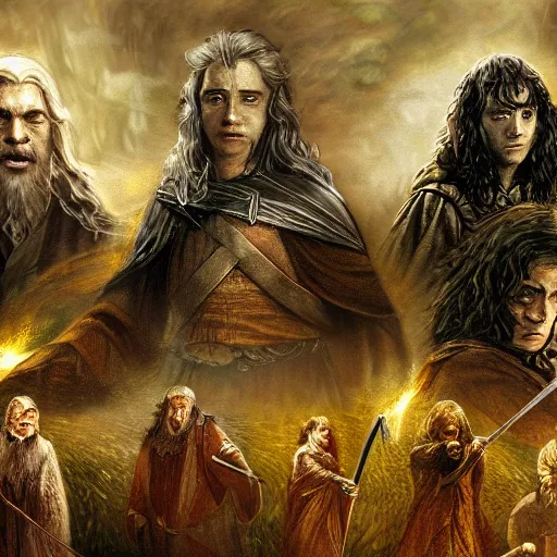 Prompt: lord of the rings artwork, highly detailed, 4 k, digital painting, concept art