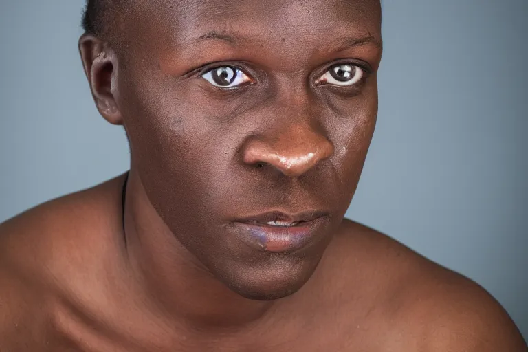 Image similar to a portrait photograph of Adebisi from Oz, high resolution image taken with a DSLR camera