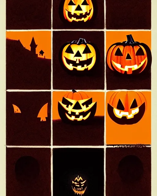 Image similar to creepy pumpkin, halloween theme, evil, horror aesthetic, cinematic, dramatic, super detailed and intricate, by koson ohara, by darwyn cooke, by greg rutkowski, by satoshi kon