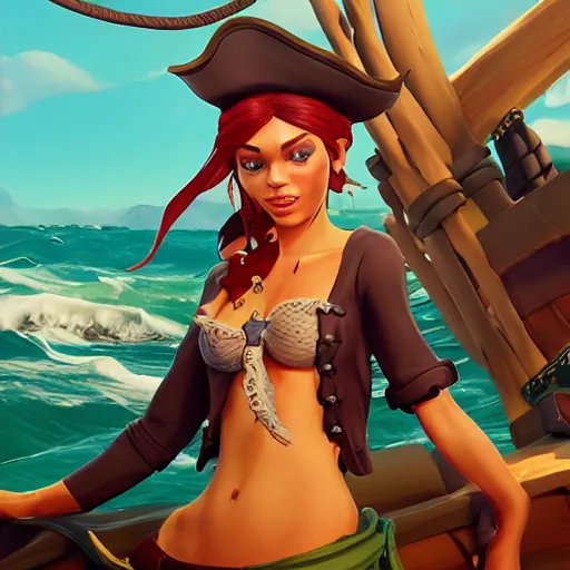 Image similar to jack the pirate mermaid on sea of thieves game avatar hero, behance hd by jesper ejsing, by rhads, makoto shinkai and lois van baarle, ilya kuvshinov, rossdraws global illumination, illustration, art by ilya kuvshinov and gustav klimt