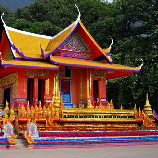 Prompt: colorful thai temple