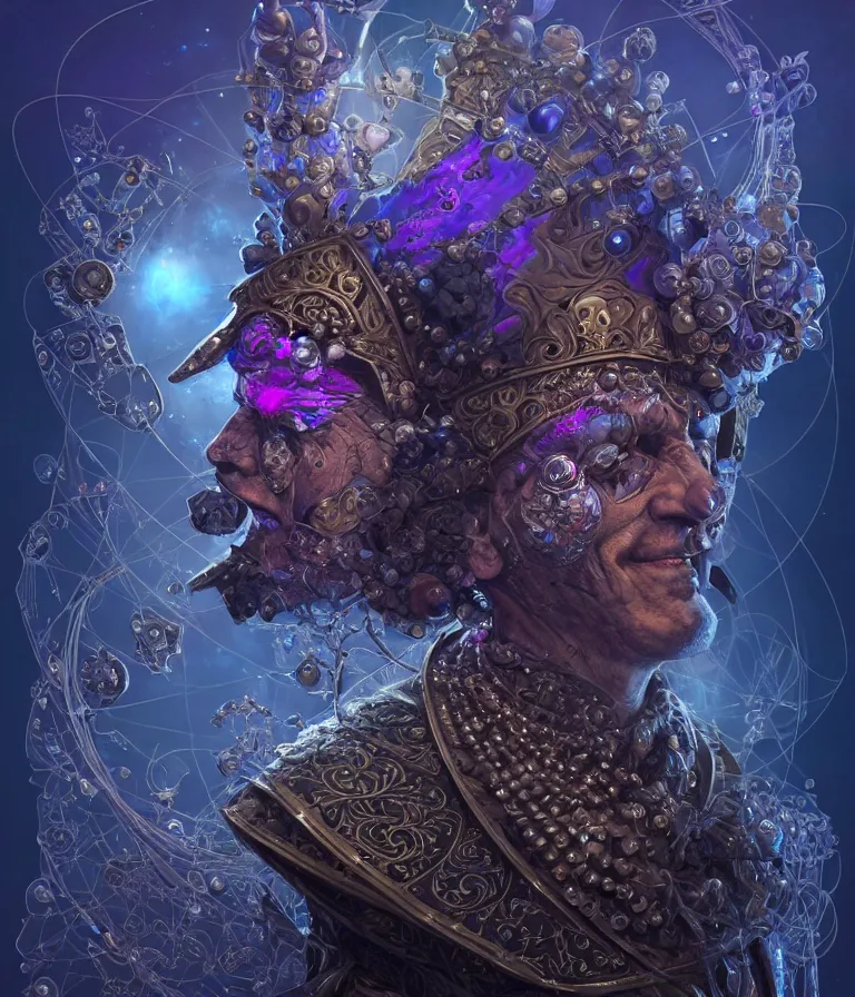 Image similar to front!!! shot of a court jester!!! character, mesmerizing fractal hypercubes, dark holography!!!, future, metallic galactic, crystalline edges, polygonal, elegant, highly detailed, centered, (((artstation, concept art, jagged, sharp focus, artgerm, Tomasz Alen Kopera, Peter Mohrbacher, donato giancola, Joseph Christian Leyendecker, WLOP, Boris Vallejo))), ((raytracing)), mugshot!!!!!, ugly!!!!!!, octane render, nvidia raytracing demo, octane render, nvidia raytracing demo, octane render, nvidia raytracing demo, 8K