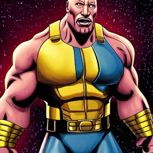 Prompt: Dwayne The Rock Johnson as Thanos