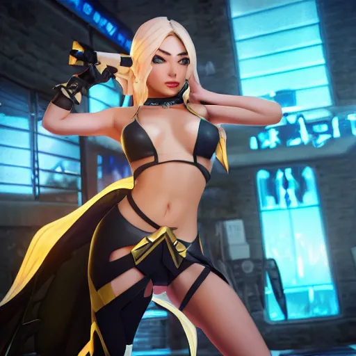 Image similar to still of pretty Ashe (League of Legends) in KDA More music video. 3d render, octane render, game art, realistic, highly detailed, trending on artstation, 4k, trending on artstation, pixar, cgsociety, unreal engine 5, redshift render, trending on artstation, blender, behance, cg