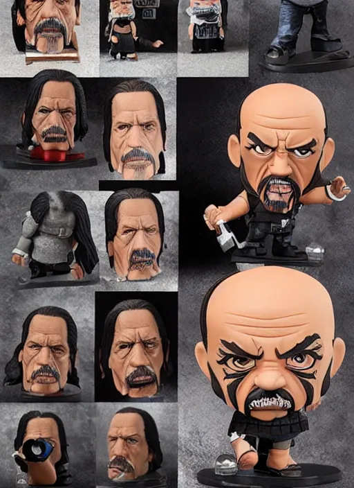 Image similar to danny trejo, a nendoroid of danny trejo figurine, realistic face, detailed product photo