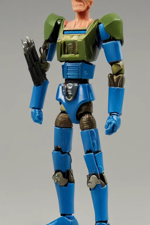 Image similar to 1 9 8 6 kenner action figure, 5 points of articulation, heroic human proportions, sci fi, 8 k resolution, high detail, front view, t - pose, space, gi joe, he man, warhammer 4 0 0 0