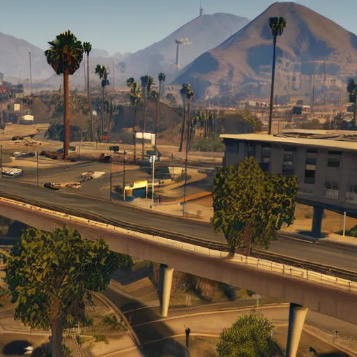 Image similar to los angeles as grand theft auto v screenshot