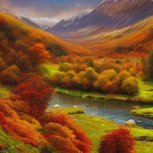 Image similar to beautiful autumnal scottish valley view by tyler edlin