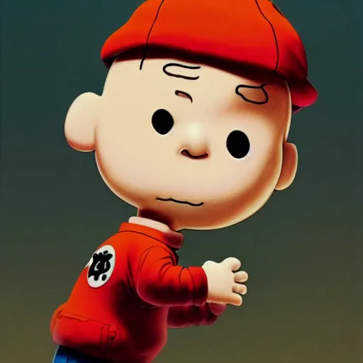 Image similar to ultra realist soft painting portrait of Charlie Brown in Akira, symmetry accurate features, very intricate details, volumetric lighting, by Katsuhiro Otomo