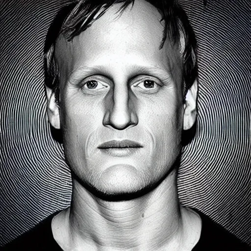 Image similar to “ an extremely psychedelic picture of Woody Harrelson”