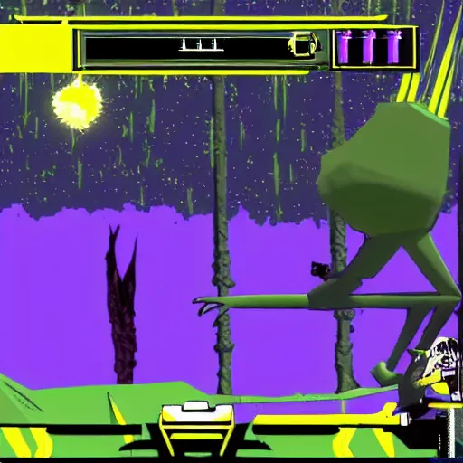 Image similar to hylics 2 first person battle screenshot