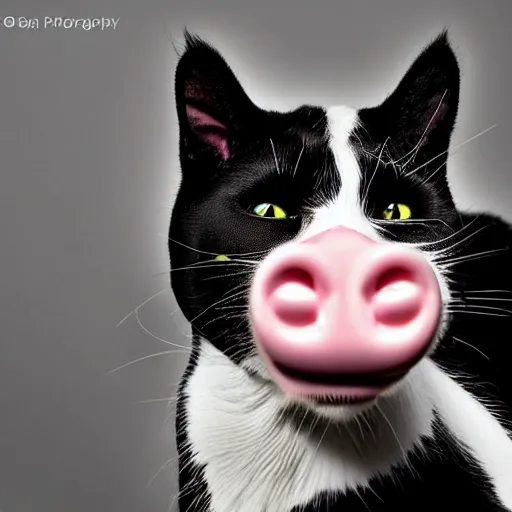 Image similar to a cat - pig - hybrid, animal photography