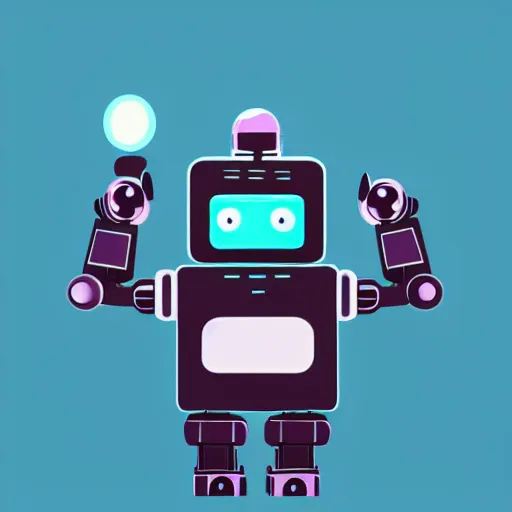 Image similar to cute!! robot centered minimal pastel concept art by artstation vector