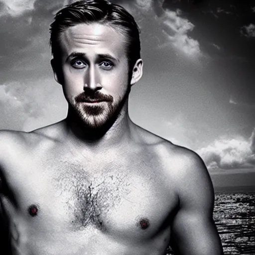 Image similar to Ryan Gosling as Poseidon