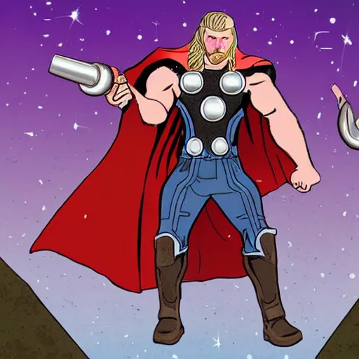 Prompt: a thor illustration with ligthning