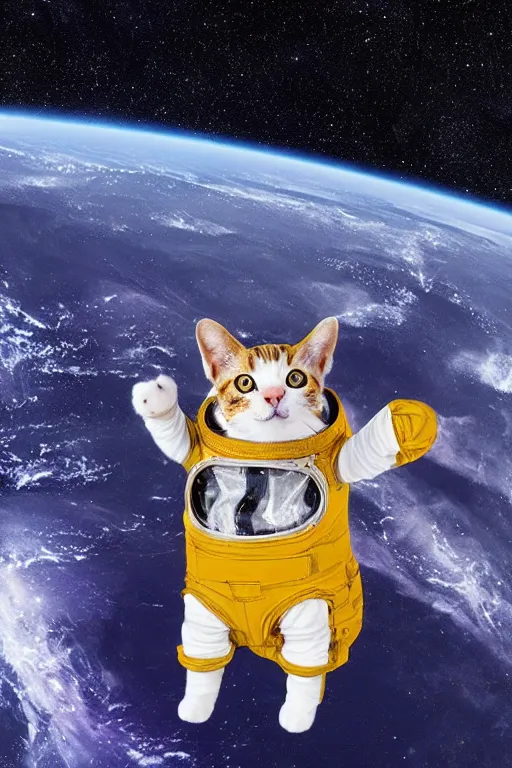 Image similar to a cat in a space suit