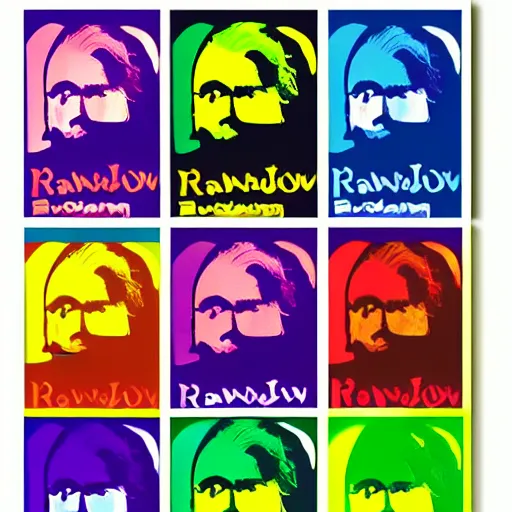 Image similar to rainbow excited einstein. pop art