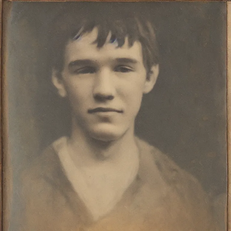 Image similar to Antique tintype of Beautiful warmly lit close up studio portrait of young teenage Doctor Strange sweetly smiling cute, impasto oil painting heavy brushstrokes by Cy Twombly and Anselm Kiefer , trending on artstation dramatic lighting abstract Expressionism