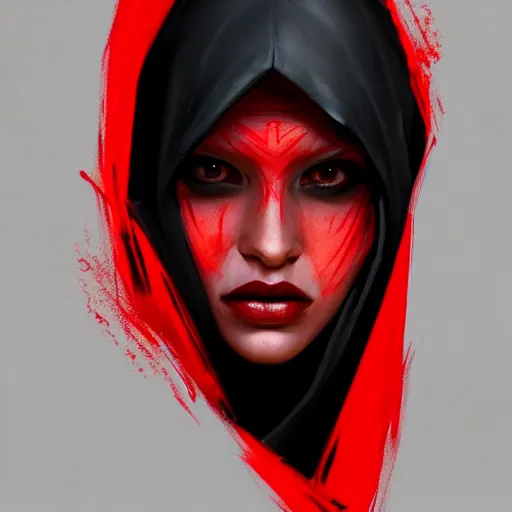 Image similar to portrait of a woman by greg rutkowski, young sith knight darth talon, red and black skin, star wars expanded universe, wearing black robes, she is about 2 0 years old, highly detailed portrait, digital painting, artstation, concept art, smooth, sharp foccus ilustration, artstation hq