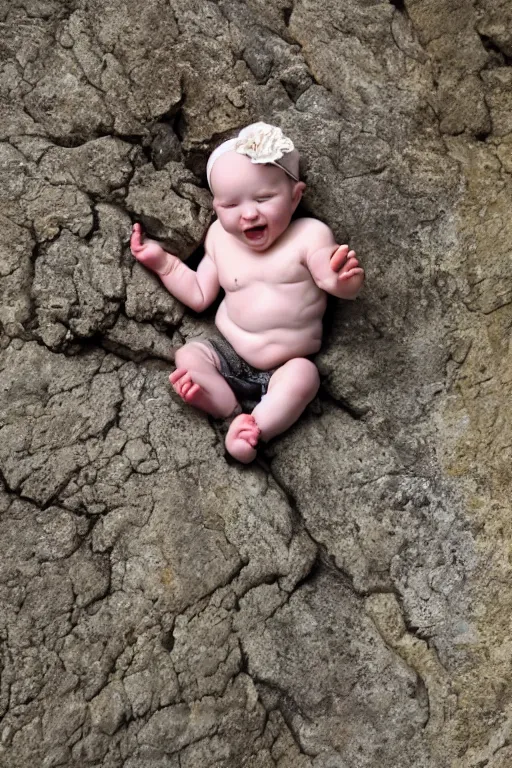 Prompt: a cross between baby and rock