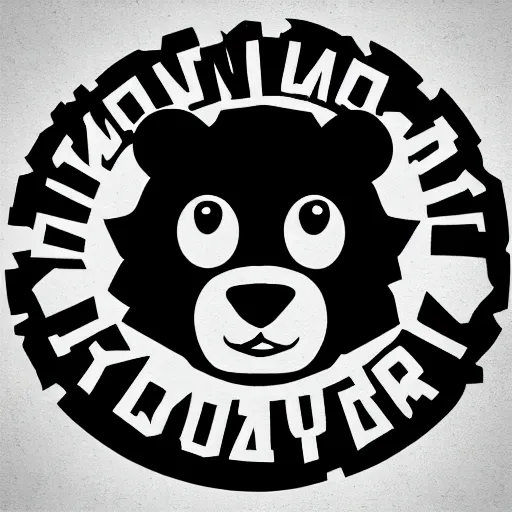 Image similar to a muscular furry cute bear logo, modern, pictorial mark, iconic logo