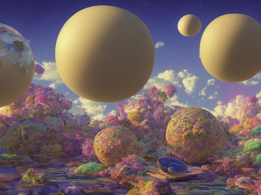 Prompt: The universe is a spheroid region 705 meters in diameter, 3d render, Sunlight Study, by Martin Johnson Heade and ((((Lisa Frank)))), Art Nouveau, 8k, extreme detail, sharp focus, octane render