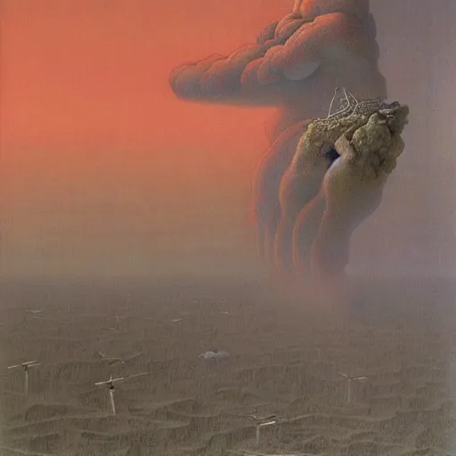 Image similar to ahvaz kamikaze zdzisław beksinski