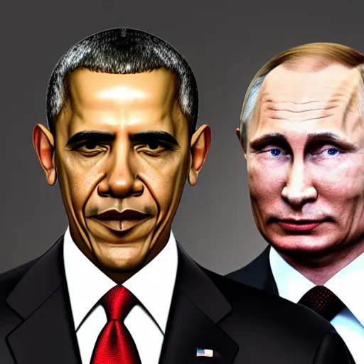 Prompt: obama and putin sitting on a toilet, 8 k resolution, realistic faces, hyper detailed