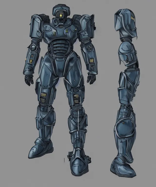 Prompt: an experimental urban combat powered armor in the style of fallout power armor in the style of bubblegum crisis powersuits trending on artstation deviantart pinterest hyper detailed photorealistic highlights and shadow hd 8 k post - processing high resolution