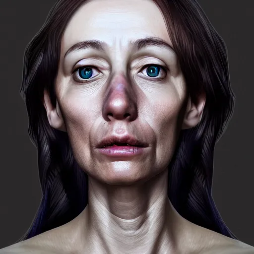 Prompt: horribly deformed ultrarealistic highly detailed portrait in the style of layers of fear