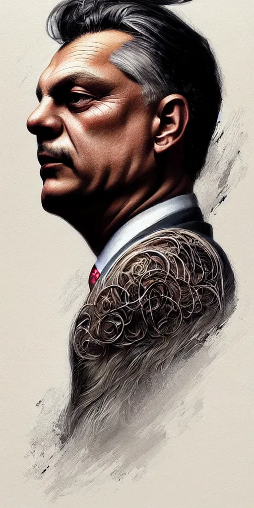 Prompt: portrait of viktor orban, hair, elegant, real life skin, intricate artwork, high detailed, artstation, concept art, smooth, sharp focus, art by artgerm and greg rutkowski @ ruprechy