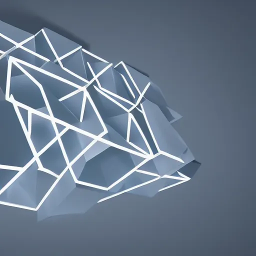 Prompt: abstract white geometric structure, architectural construction, studio lighting, arstation motion design, very realistic, behance, elegant, complicated