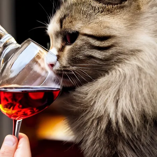 Image similar to cat is drinking wine