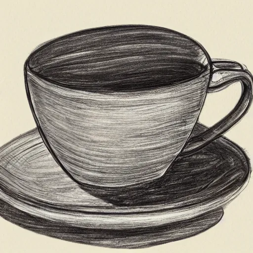 Prompt: coffee cup, one - line drawing