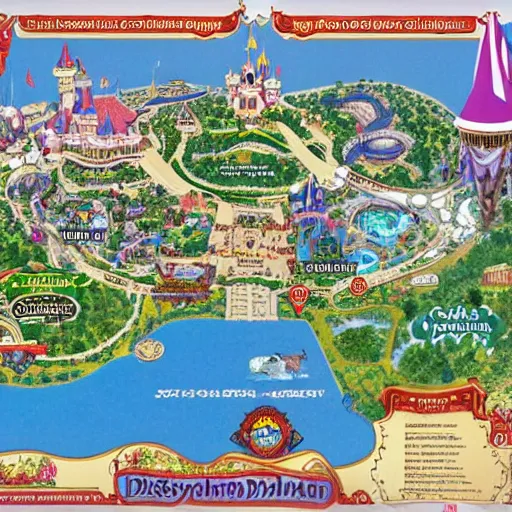 Image similar to The map of a Disneyland park.