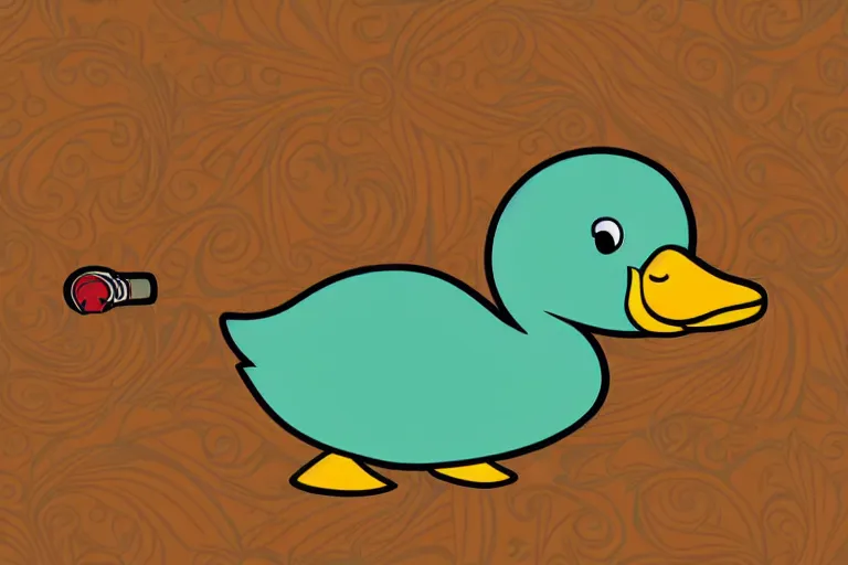 Prompt: a vector illustration of a duck smoking a cigar, highly detailed, elegant, intricate