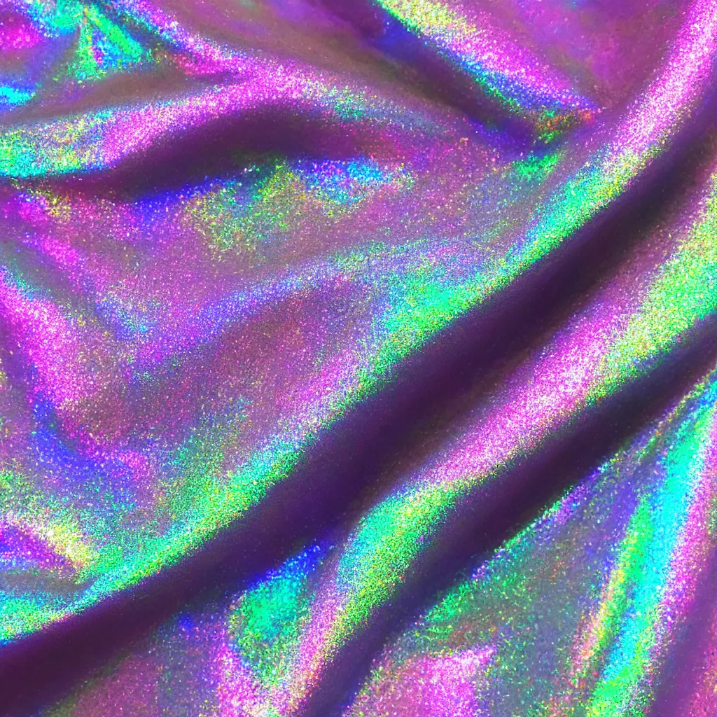 Prompt: beautiful holographic thin film crumpled fabric
