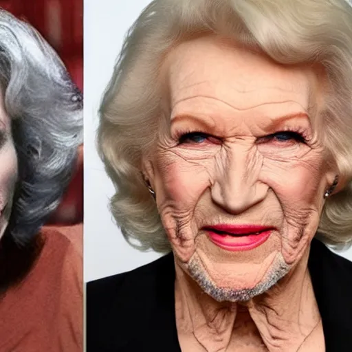 Prompt: roger waters but with betty white's face