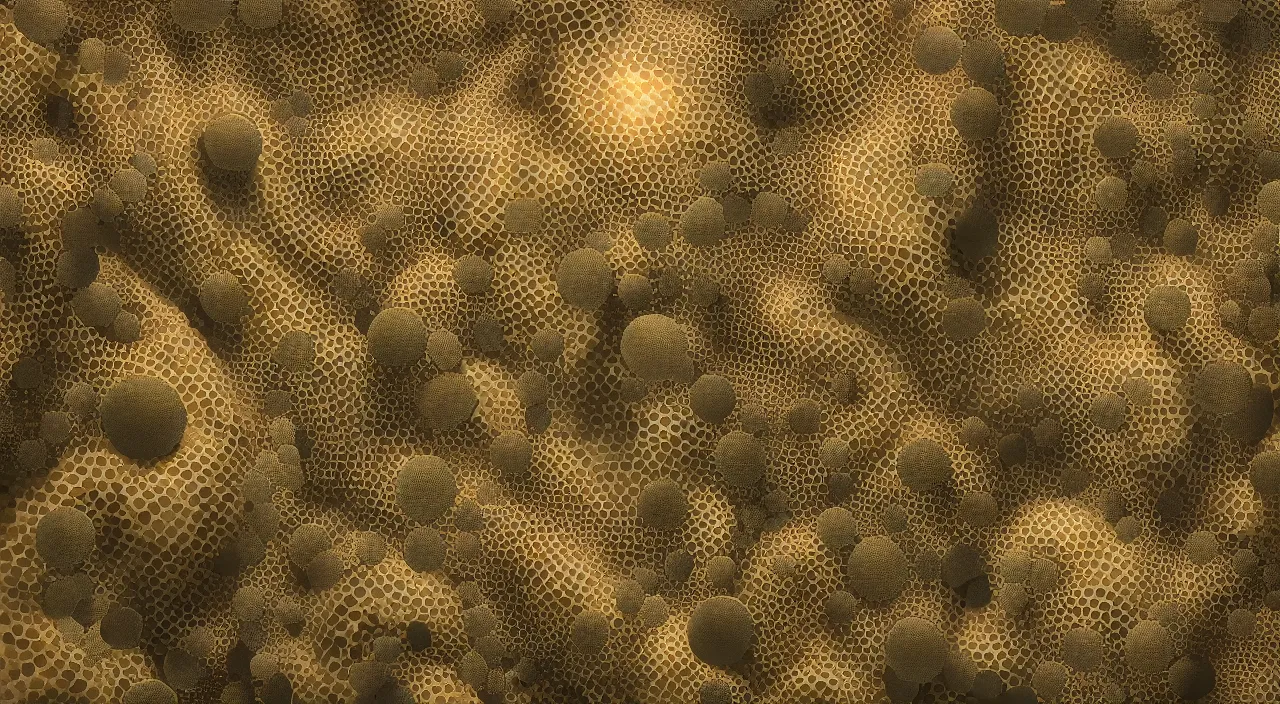 Prompt: an art deco painting of trypophobia #film and ZBrush
