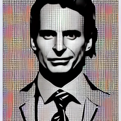 Prompt: Patrick Bateman, accurate anatomy, highly detailed, digital art, centered, portrait, colored vibrantly