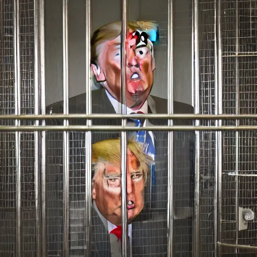 Image similar to donald trump in prison, photography, 4k