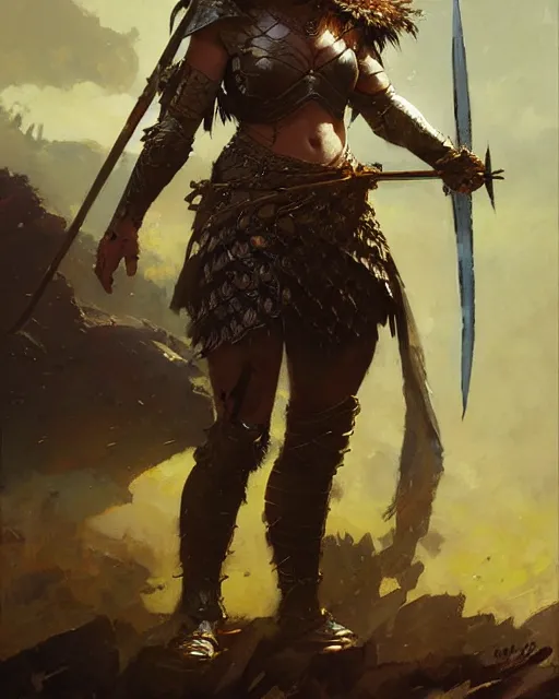 Image similar to a fierce warrior princess in full armor, fantasy character portrait by greg rutkowski, gaston bussiere, craig mullins, simon bisley