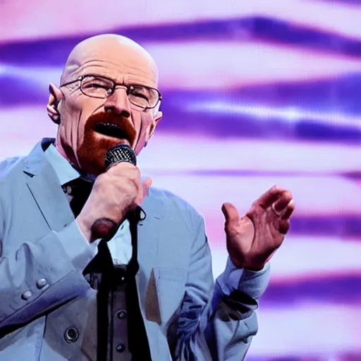 Prompt: walter white singing on america's got talent